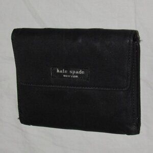 Vintage Y2K Kate Spade Black Nylon Bifold Wallet Bill Card Slots Snap Flap Coin